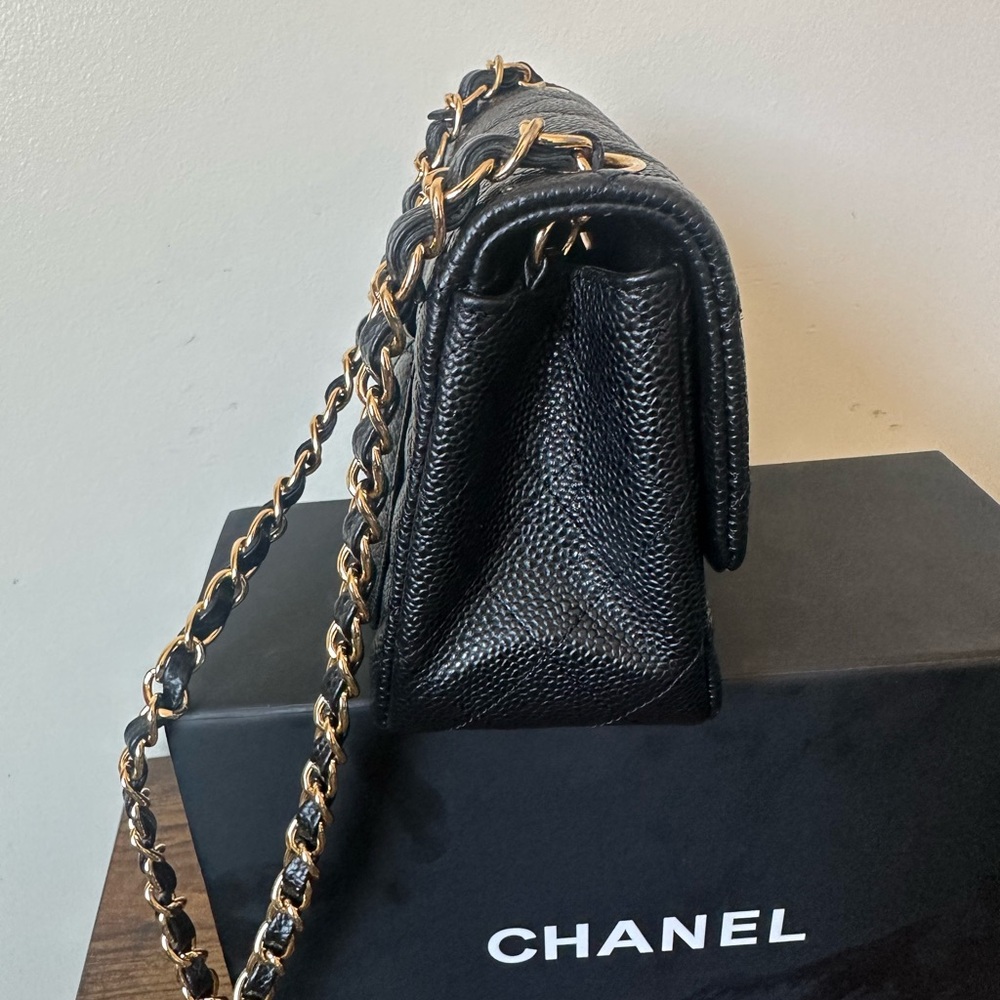 CHANEL Black Quilted Caviar Leather Mini Flap with Gold Hardware - Picture 5 of 12